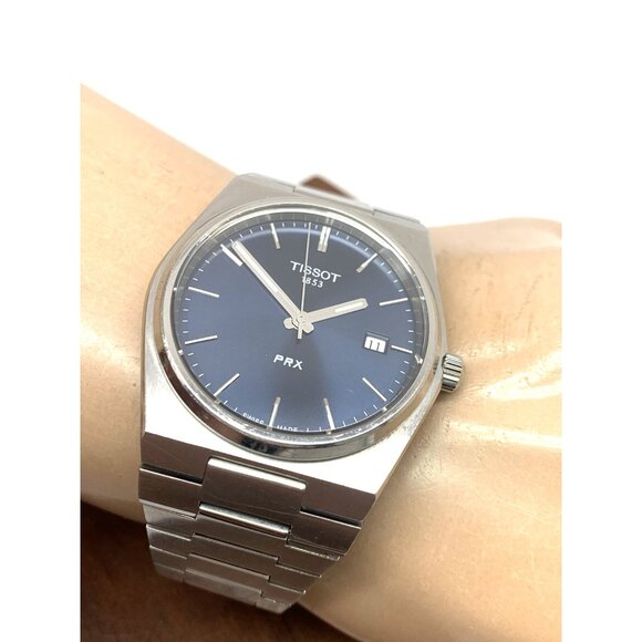 Tissot PRX Men's Watch Swiss Quartz 40mm Blue Dial Silver Steel T1374101104100 - Picture 5 of 14